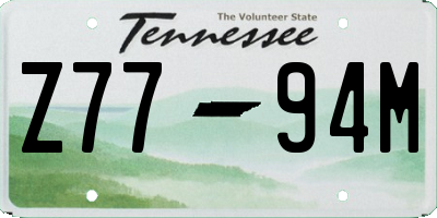 TN license plate Z7794M