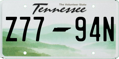 TN license plate Z7794N