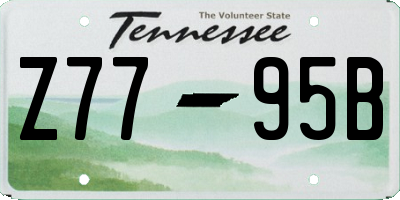 TN license plate Z7795B