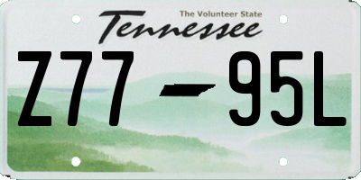TN license plate Z7795L
