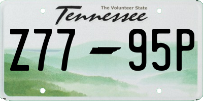 TN license plate Z7795P