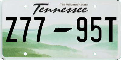 TN license plate Z7795T