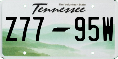 TN license plate Z7795W