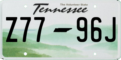 TN license plate Z7796J