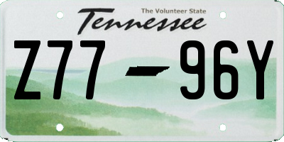 TN license plate Z7796Y