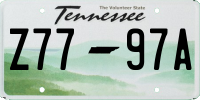 TN license plate Z7797A