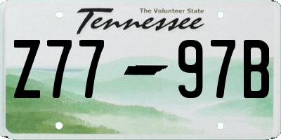 TN license plate Z7797B