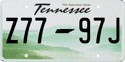 TN license plate Z7797J