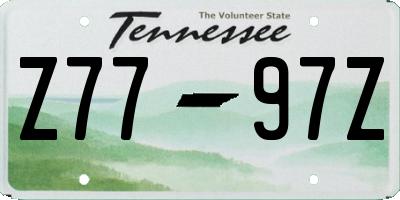 TN license plate Z7797Z