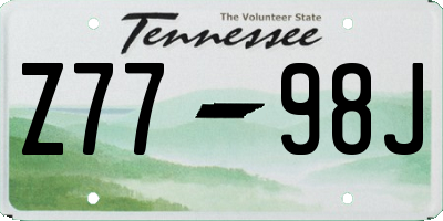 TN license plate Z7798J