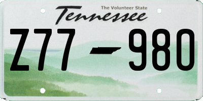 TN license plate Z7798O