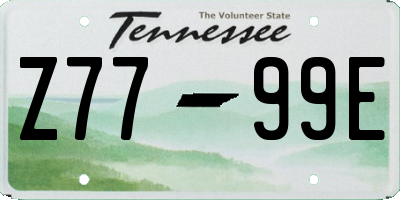 TN license plate Z7799E