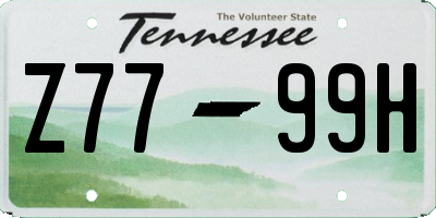 TN license plate Z7799H