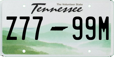 TN license plate Z7799M