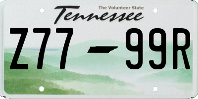 TN license plate Z7799R