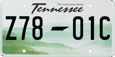 TN license plate Z7801C