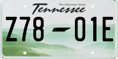 TN license plate Z7801E
