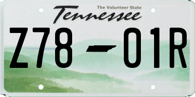 TN license plate Z7801R