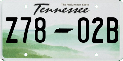 TN license plate Z7802B