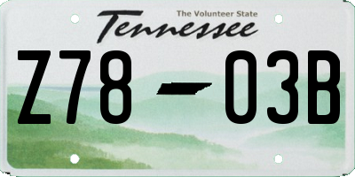 TN license plate Z7803B