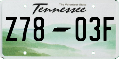 TN license plate Z7803F