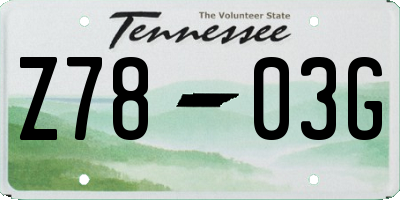 TN license plate Z7803G