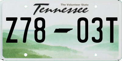TN license plate Z7803T