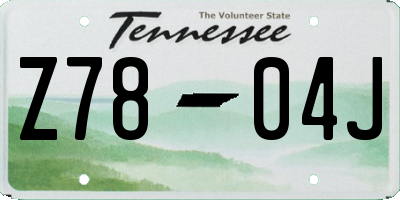 TN license plate Z7804J