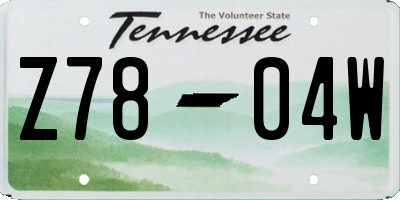TN license plate Z7804W