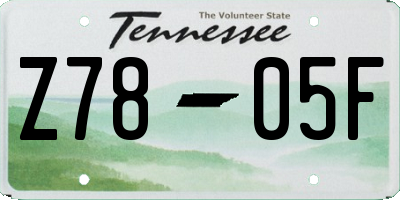 TN license plate Z7805F