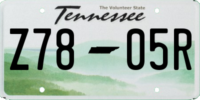 TN license plate Z7805R