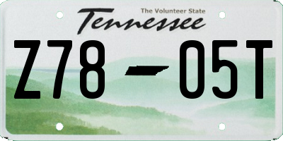 TN license plate Z7805T
