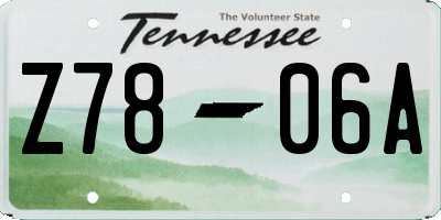 TN license plate Z7806A