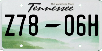 TN license plate Z7806H