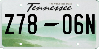 TN license plate Z7806N