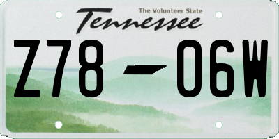TN license plate Z7806W