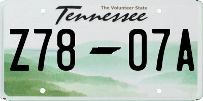TN license plate Z7807A