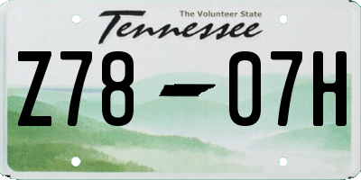 TN license plate Z7807H