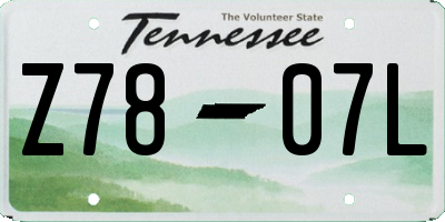 TN license plate Z7807L