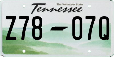 TN license plate Z7807Q