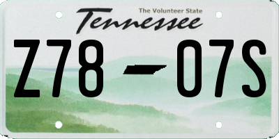 TN license plate Z7807S