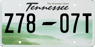 TN license plate Z7807T