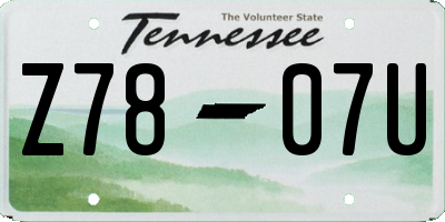 TN license plate Z7807U