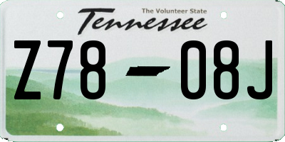 TN license plate Z7808J