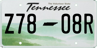 TN license plate Z7808R