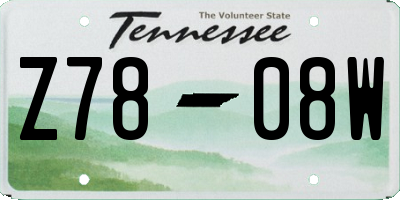TN license plate Z7808W