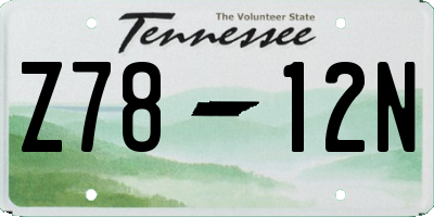 TN license plate Z7812N