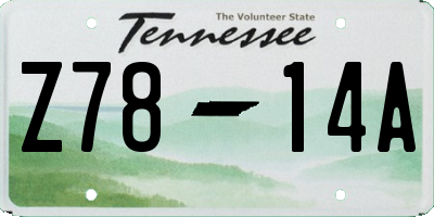 TN license plate Z7814A