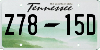 TN license plate Z7815D