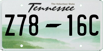 TN license plate Z7816C